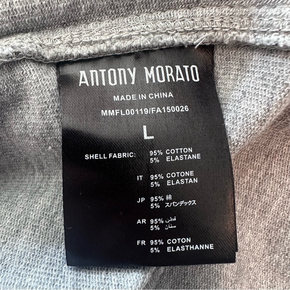 Antony Morato Black Collection Gray Zipper Hoodie - Large - Picture 11 of 11